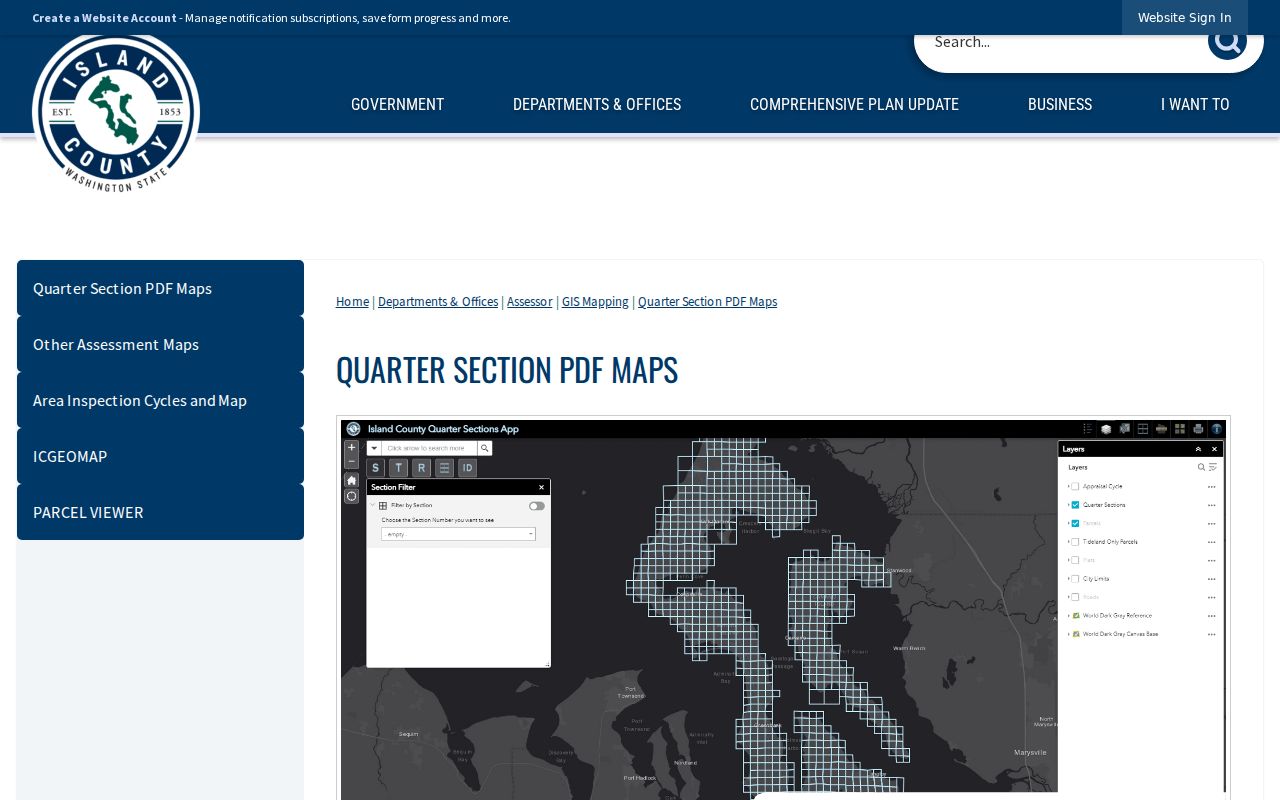 Oak Harbor public records quarter-section map lookup