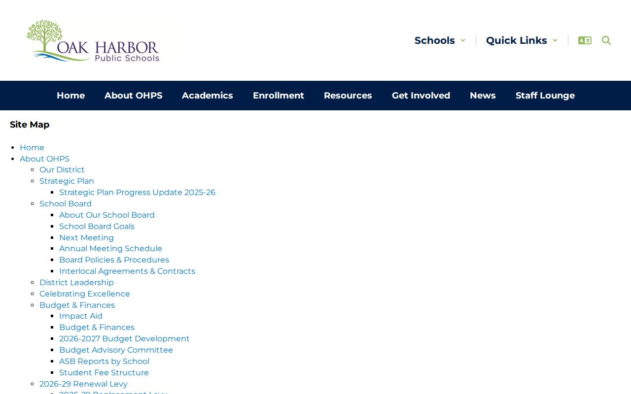 Oak Harbor people directories school staff route