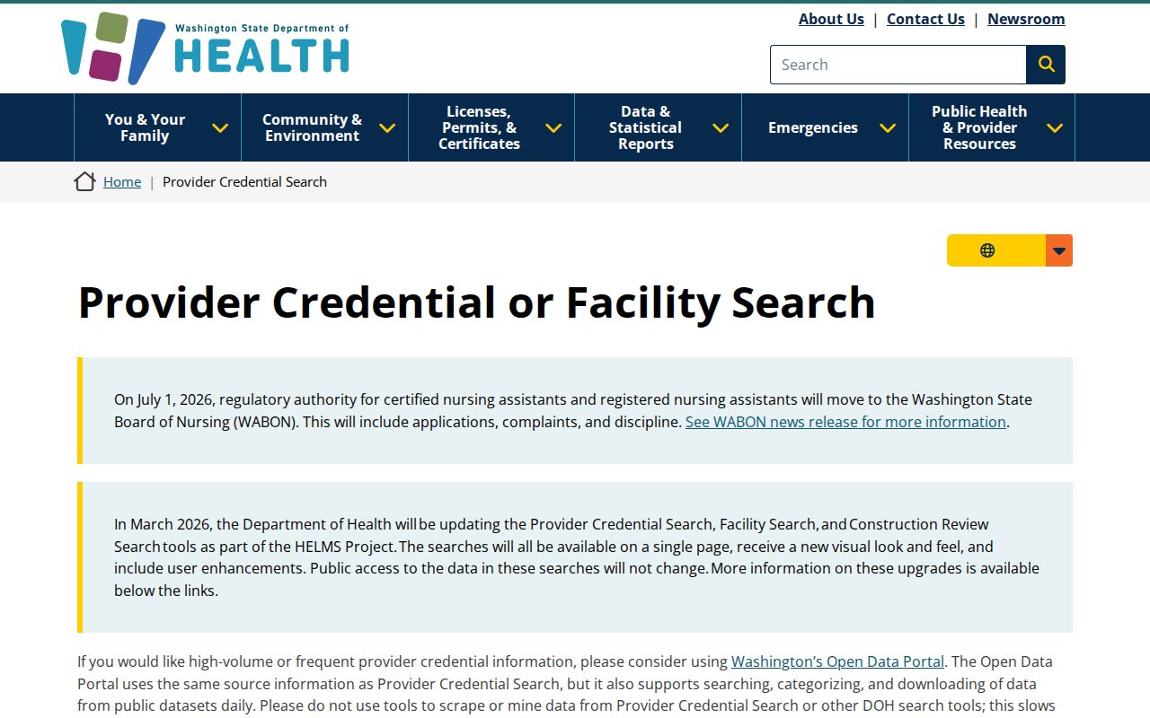 Oak Harbor people directories health credential search